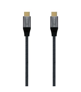 CABLE USB 2 0 ALUMINIO 5A 100W AISENS GRIS - USB TIPO-C MACHO A USB TIPO-C MACHO - 1 METRO