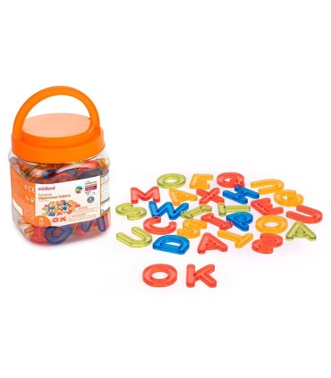 BOTE LETRAS TRANSLUCIDAS MAYUSCULAS MAGNETICAS 76 PIEZAS MINILAND