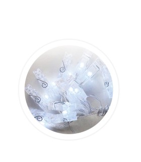 GUIRNALDA PINZAS LED TRANSPARENTES GSC - LUZ FRÍA -  FUNCIONA A PILAS