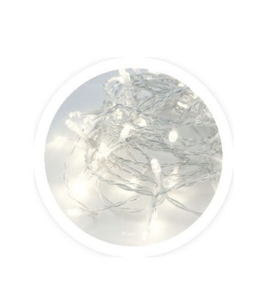 GUIRNALDA LED TRANSPARENTE GSC LUZ BLANCA 6000K - 5 METROS - FUNCIONA A LUZ