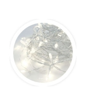 GUIRNALDA LED TRANSPARENTE GSC LUZ BLANCA 6000K - 10 METROS - FUNCIONA A LUZ