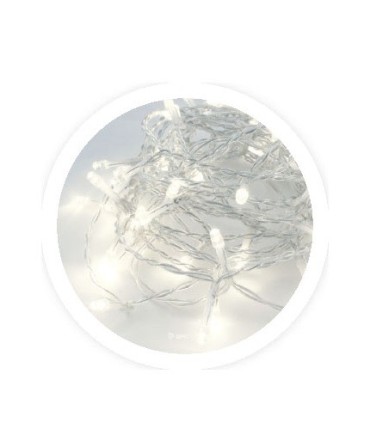 GUIRNALDA LED TRANSPARENTE GSC LUZ BLANCA 6000K - 10 METROS - FUNCIONA A LUZ
