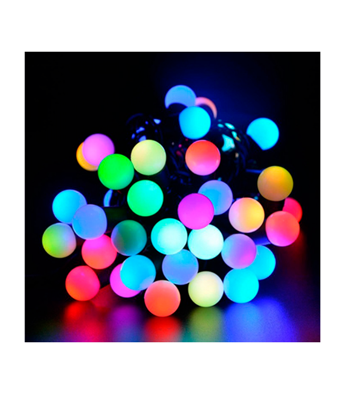 GUIRNALDA LED MINI BOLITAS GSC MULTICOLOR 8 FUNCIONES RGB - 4 METROS - FUNCIONA A LUZ