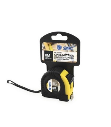 CINTA METRICA GSC RECUBIERTA DE GOMA CON BOTON PARADA E IMAN - 25mm - 8 METROS