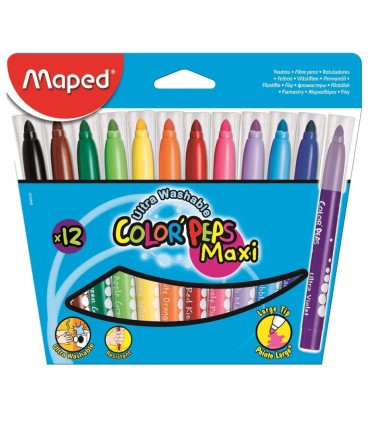 ROTULADORES MAPED MAXI CAJA 12 COLORES