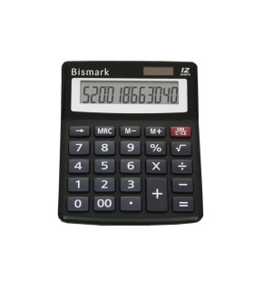 CALCULADORA 12 DIGITOS SOBREMESA NEGRA PEQUEÑA BIMARK