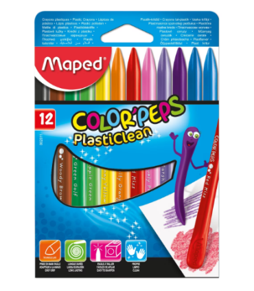 CERAS PLASTICLEAN MAPED CAJA 12 COLORES