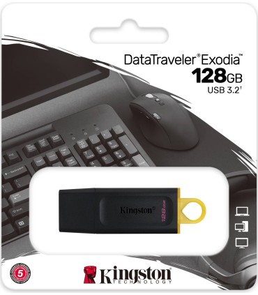 PENDRIVE 128GB KINGSTON DATATRAVELER EXODIA NEGRO - USB 3 2 GEN 1 - CON TAPA