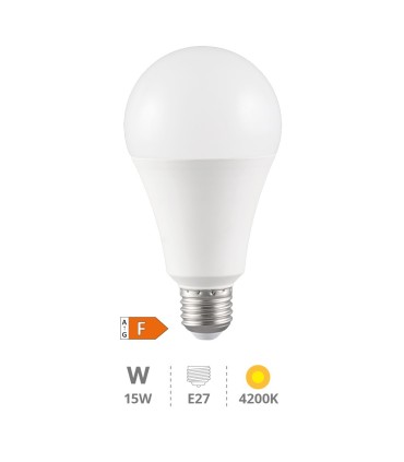 BOMBILLA LED ESTANDAR GSC A60 E27 15W LUZ NEUTRA 4200K 1574 LUMENES