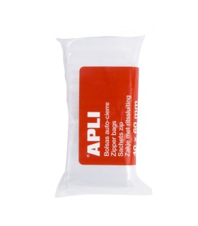 PAQUETE BOLSAS AUTOCIERRE APLI 40x60mm - PACK 100 BOLSAS