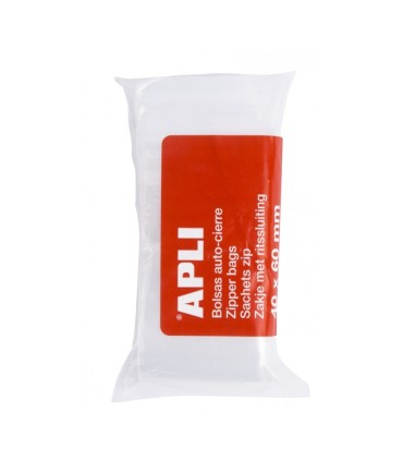 PAQUETE BOLSAS AUTOCIERRE APLI 40x60mm - PACK 100 BOLSAS