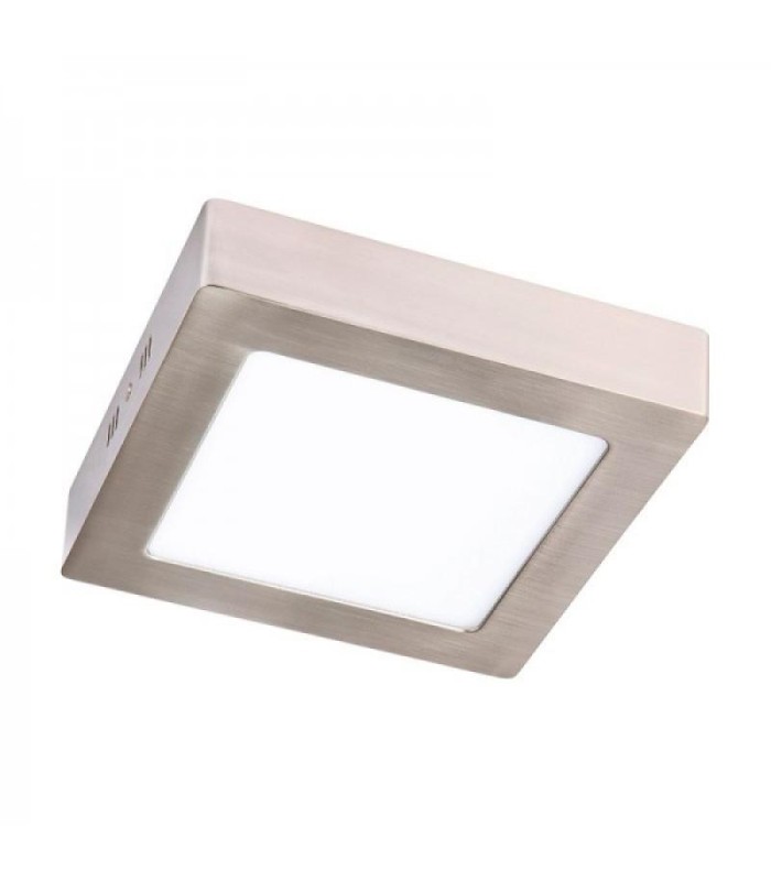 PLAFON BM LED CUADRADO 12W MARCO PLATA LUZ NEUTRA 4000K-4500K 1160 LUMENES