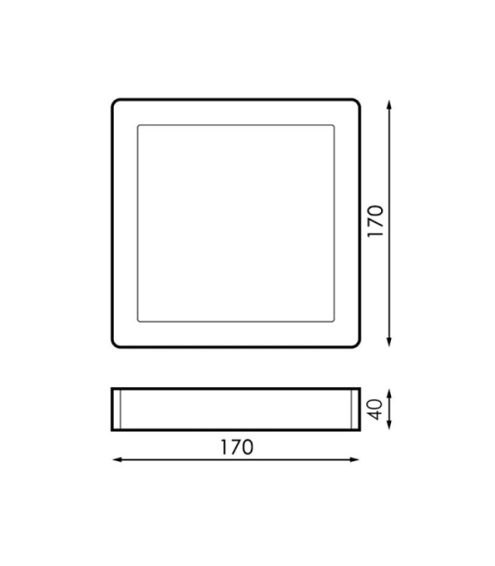 PLAFON BM LED CUADRADO 12W MARCO PLATA LUZ NEUTRA 4000K-4500K 1160 LUMENES