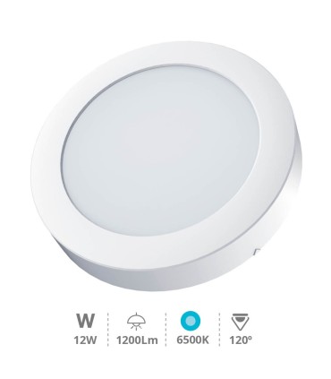 PLAFON SUPERFICIE DOWNLIGHT LED REDONDO BOGUR BLANCO 12W LUZ BLANCA 6500K 1200 LUMENES