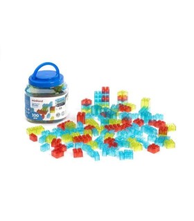 BOTE BLOCKS TRANSLUCIDOS 100 PIEZAS MINILAND