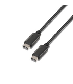 CABLE USB 2 0 TIPO-C AISENS NEGRO - USB TIPO-C MACHO A USB TIPO-C MACHO - 1 METRO