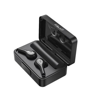 AURICULARES INALAMBRICOS MOBILE+ NEGROS CON ESTUCHE DIGITAL - BATERIA 1200mAh