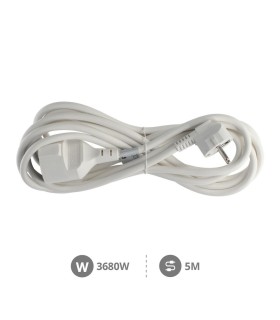 PROLONGADOR SUCKO REDONDO BLANCO GSC - CABLE DE 5 METROS - POTENCIA MAX  3680W