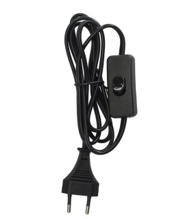 CABLE PLANO DE CONEXION GSC + INTERRUPTOR NEGRO 1,5 METROS 2A