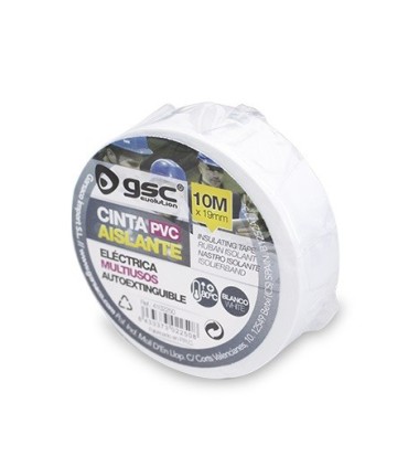 CINTA AISLANTE ELECTRICA PVC GSC BLANCA 19mm X 10 metros