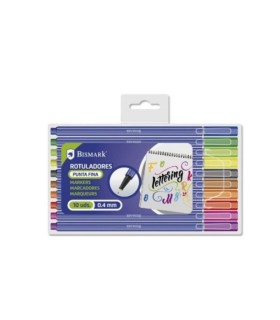 ROTULADORES PUNTA FINA LETTERING BISMARK PACK 10 COLORES 0 4mm