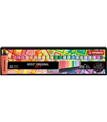 PEANA DE MARCADORES FLUORESCENTES STABILO BOSS ORIGINAL - 23 UNIDADES - COLORES SURTIDOS