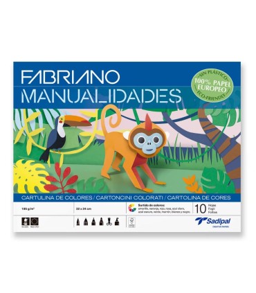 BLOC CARTULINAS A-4 10 COLORES FABRIANO