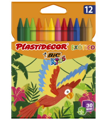 CERAS PLASTIDECOR COLORES EXÓTICO 12 UNIDADES