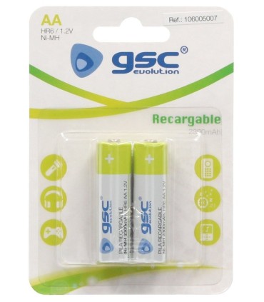 PILAS RECARGABLES GSC HR6 AA 1 2V 2 300mAh - BLISTER 2 UNIDADES