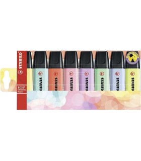 PACK 8 FLUORESCENTES PASTEL STABILO BOSS 70 COLORES SURTIDOS