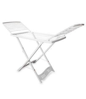 TENDEDERO DE RESINA 2 ALAS GSC BLANCO 175x55x115cm - CON RUEDAS - SOPORTA HASTA 20kg