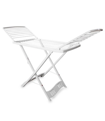TENDEDERO DE RESINA 2 ALAS GSC BLANCO 175x55x115cm - CON RUEDAS - SOPORTA HASTA 20kg
