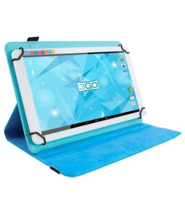 FUNDA UNIVERSAL 3GO AZUL CELESTE - 7" - SOPORTE GIRATORIO - CIERRE DE PLASTICO