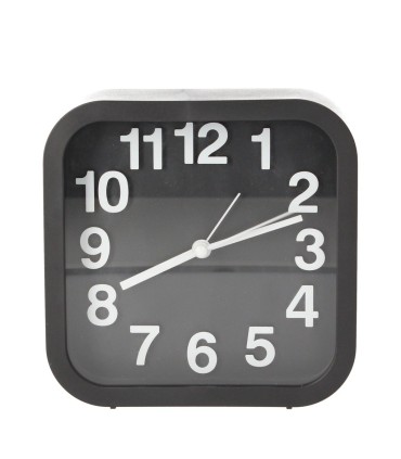 RELOJ DESPERTADOR ANALÓGICO DE SOBREMESA GSC - CON ALARMA - COLOR NEGRO