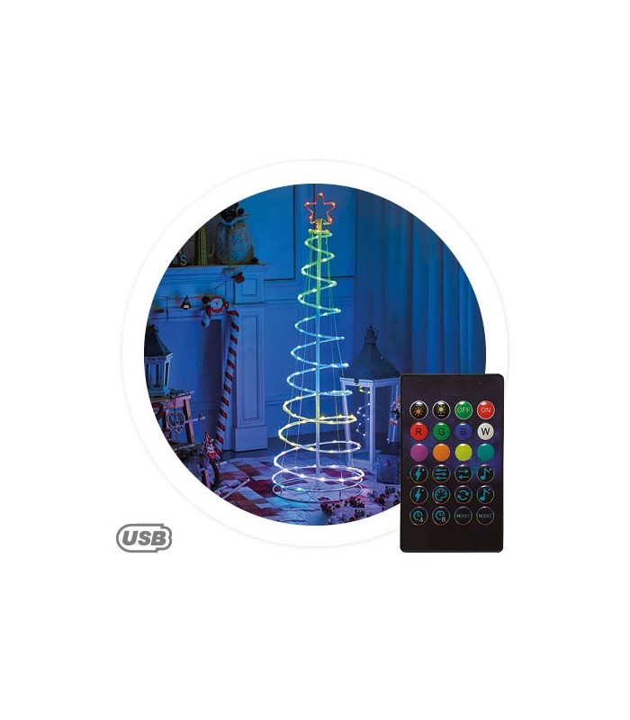 ARBOL LED INTELIGENTE HODE GSC 1 5 METROS CON MANDO Y BLUETOOTH - RGB - CONEXION USB