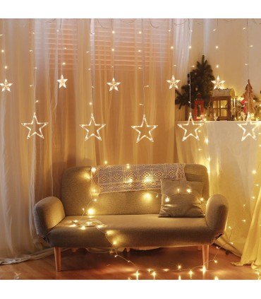 CORTINA LED ESTRELLAS GSC CON MANDO - LUZ CALIDA - 3 5 METROS - CONEXION USB