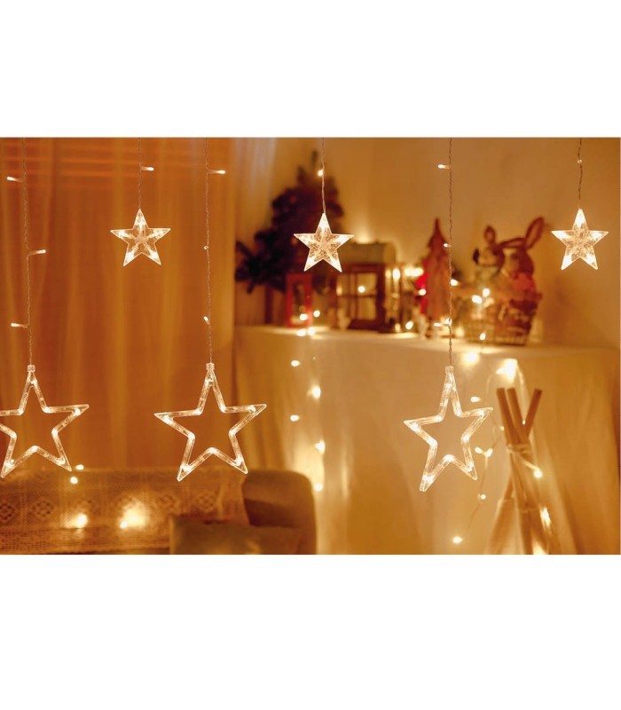 CORTINA LED ESTRELLAS GSC CON MANDO - LUZ CALIDA - 3 5 METROS - CONEXION USB