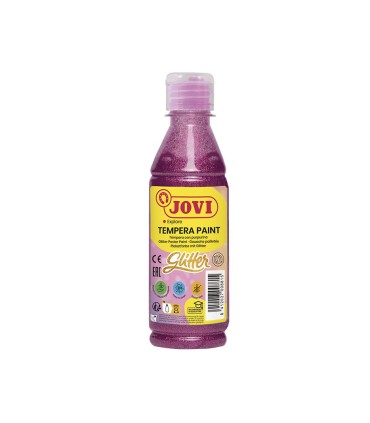 BOTELLA TEMPERA GLITTER ROSA JOVI 250ml  - PARTICULAS DE PURPURINA - SECADO RAPIDO