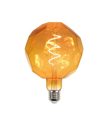 BOMBILLA LED FILAMENTO ESPIRAL BALL AMBAR E27 G125 4W LUZ CALIDA 2300-2700K 350 LUMENES