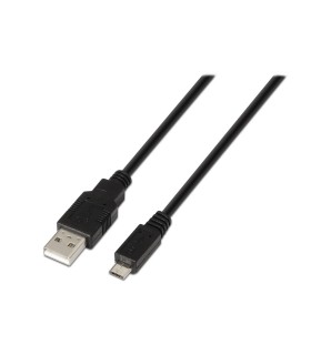CABLE USB 2 0 AISENS NEGRO - TIPO A MACHO A MICRO USB B MACHO - 0 80 METROS