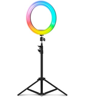 ANILLO DE LUZ MARS GAMING MGRING USB CON TRIPODE 150cm - 35 MODOS - 1 200 LUMENES - MANDO