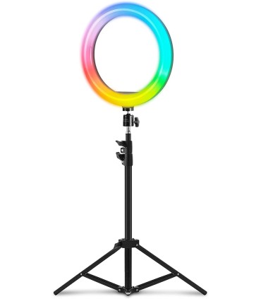 ANILLO DE LUZ MARS GAMING MGRING USB CON TRIPODE 150cm - 35 MODOS - 1 200 LUMENES - MANDO