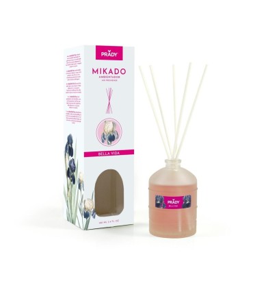 AMBIENTADOR MIKADO BELLE EPOQUE PRADY - FRASCO DE CRISTAL 100ml  Y VARITAS DIFUSORAS