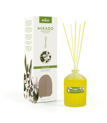 AMBIENTADOR MIKADO AZAHAR PRADY - FRASCO DE CRISTAL 100ml  Y VARITAS DIFUSORAS