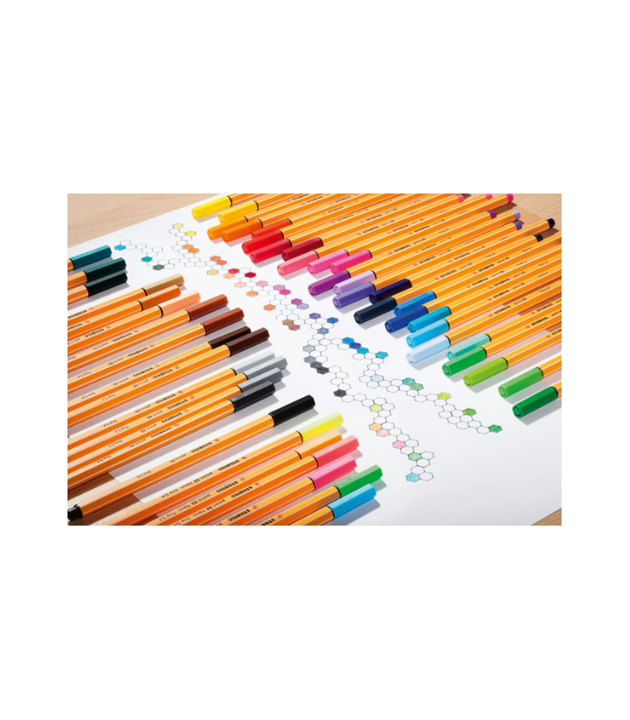 ROTULADOR STABILO PUNTA DE FIBRA POINT 88 BLISTER 6 UNIDADES COLORES SURTIDOS NEON