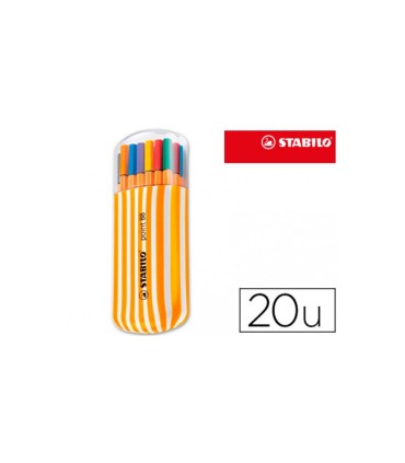ROTULADOR STABILO PUNTA DE FIBRA POINT 88 ESTUCHE 20 UNIDADES COLORES NEON SURTIDOS