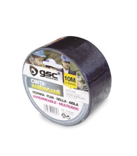 ROLLO CINTA AMERICANA GSC IMPERMEABLE NEGRA 50mm X 10 metros