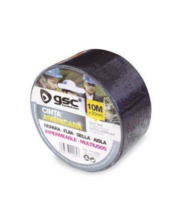 ROLLO CINTA AMERICANA GSC IMPERMEABLE NEGRA 50mm X 10 metros