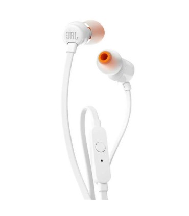 AURICULARES JBL TUNE 110 BLANCOS - PURE BASS - CABLE PLANO - MANOS LIBRES - CONTROL EN CAB