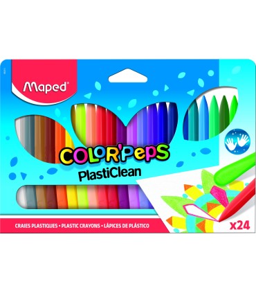 CERAS MAPED COLOR PEPS PLASTICLEAN CAJA 24 COLORES